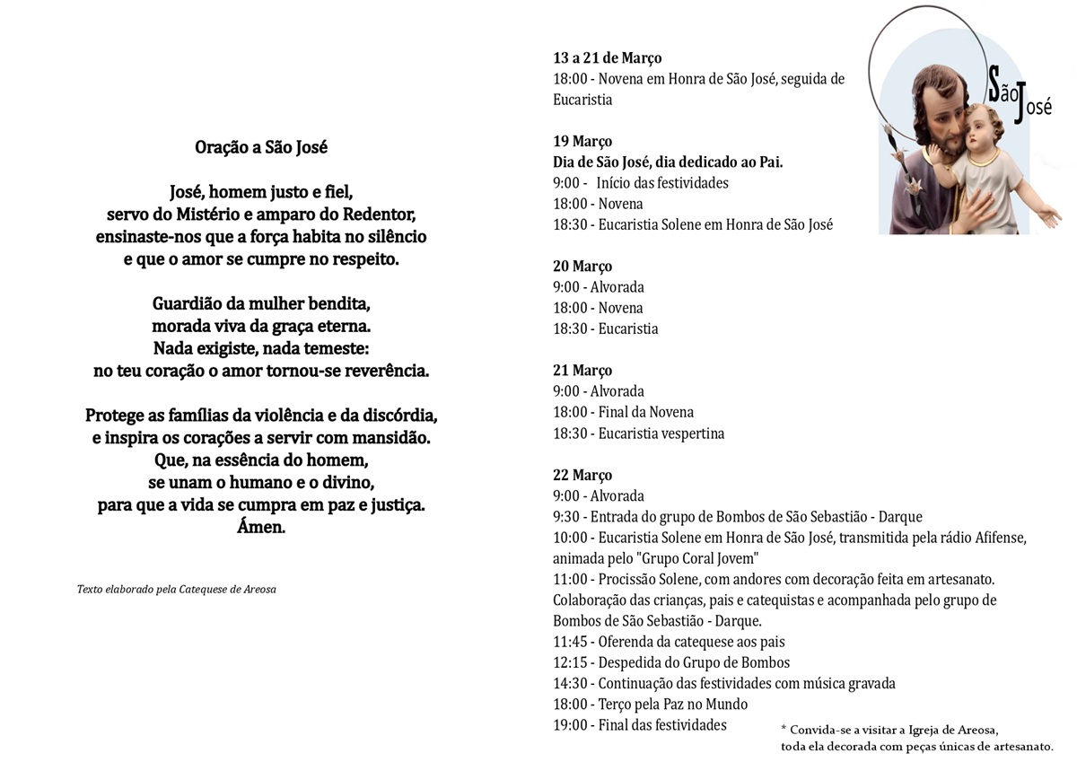 Festas em Honra de São José, Areosa
