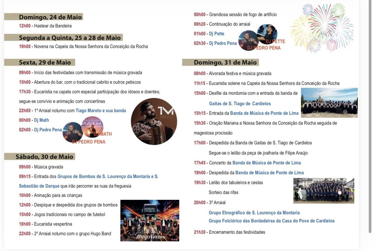 Festas em Honra de Nossa Senhora da Conceição da Rocha, Nogueira 2026