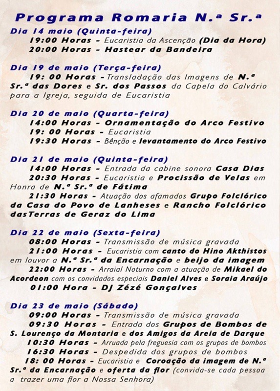 Romaria em Honra de Nossa Senhora da Encarnação, Vila Mou, 2026